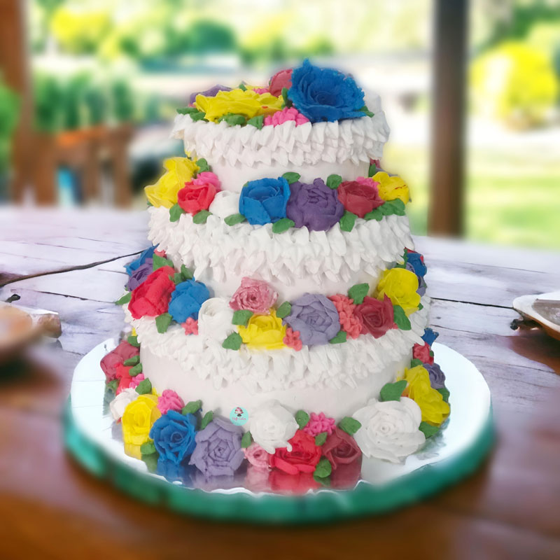 Colorful-Flowers-Wedding-Cake